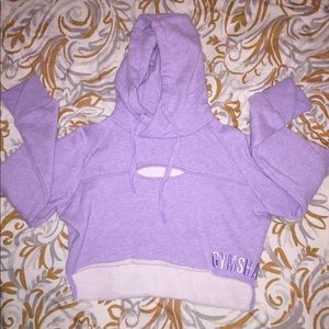 GYMSHARK Lilac Crop Hoodie Sweater